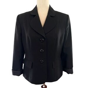 LE SUIT SEPARATES SINGLE BREASTED 3-BUTTON JACKET BLACK 10P PETITE NEW W/OUT TAG